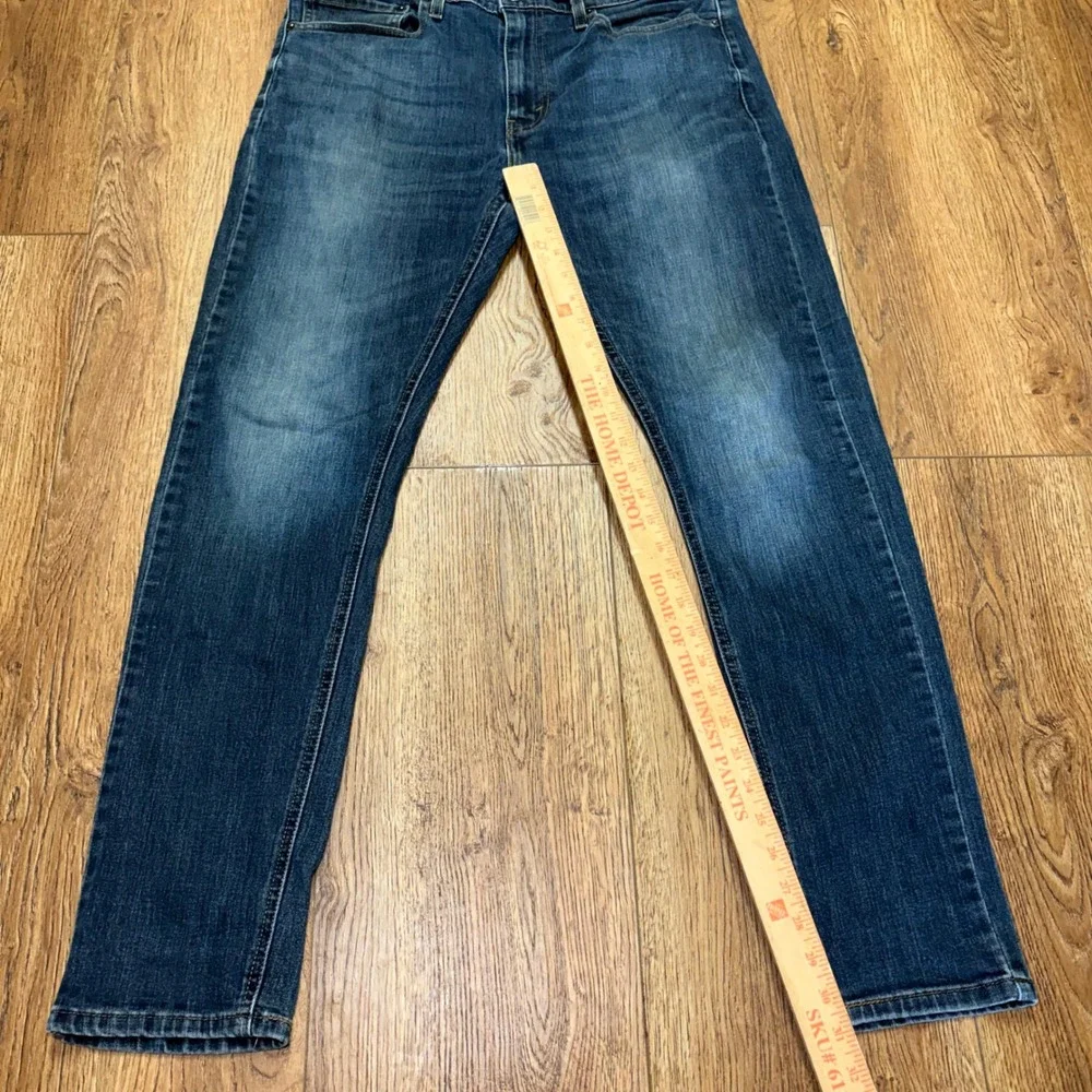 Levi's 512 Slim Taper Jeans Mens 36x31 Blue Faded Denim Stretch Pants Dark wash